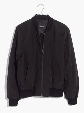 Madewell Black Side-Zip Bomber Jacket
